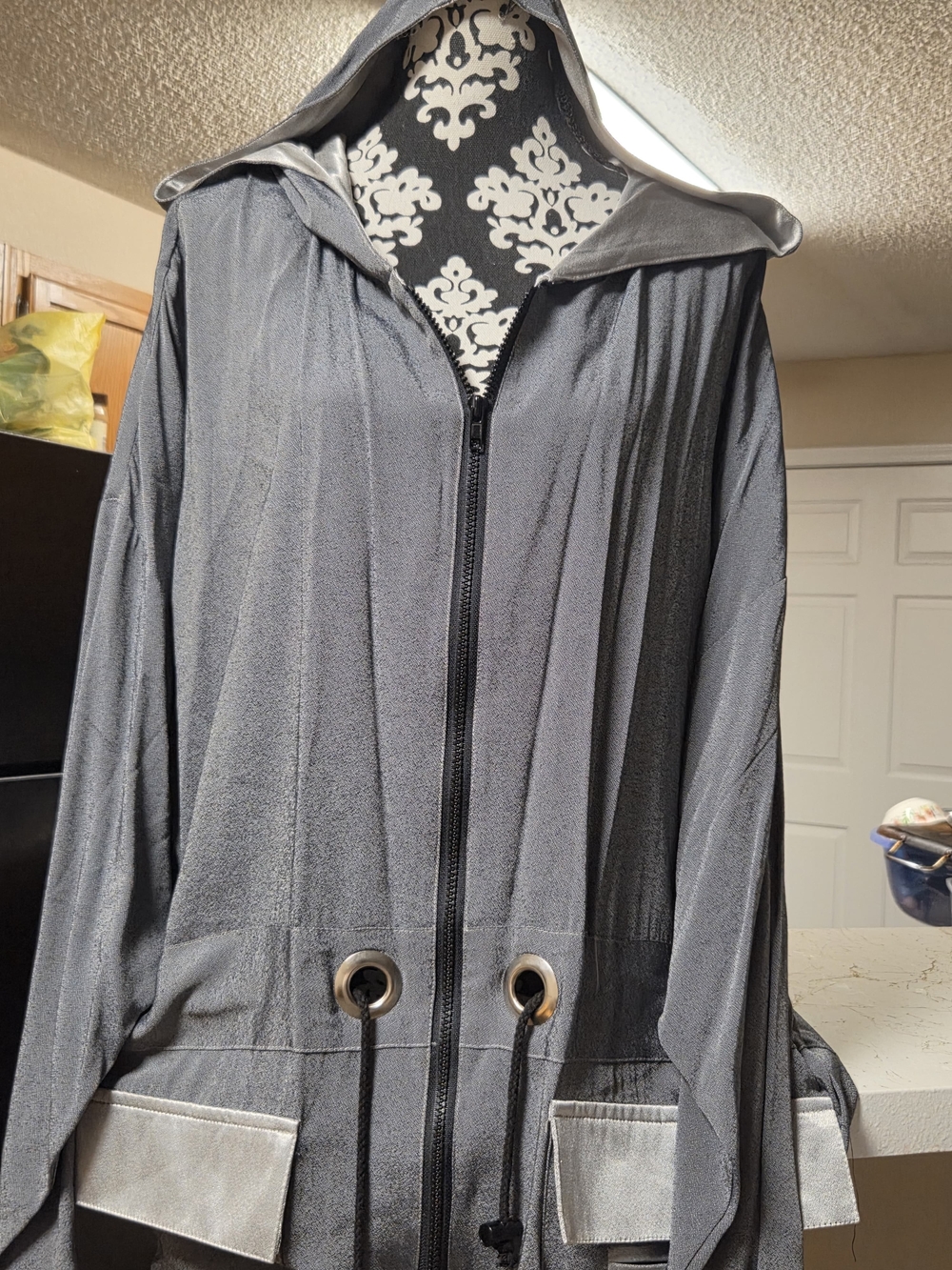 Women's Hooded Utility Jacket in Slate Gray
